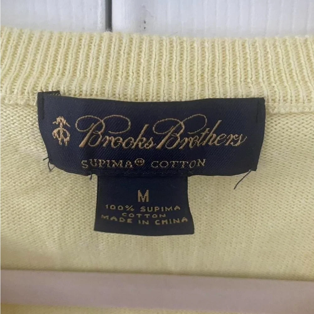 Brooks Brothers Men's V-Neck Sweater in Butter Yellow - Picture 3 of 4